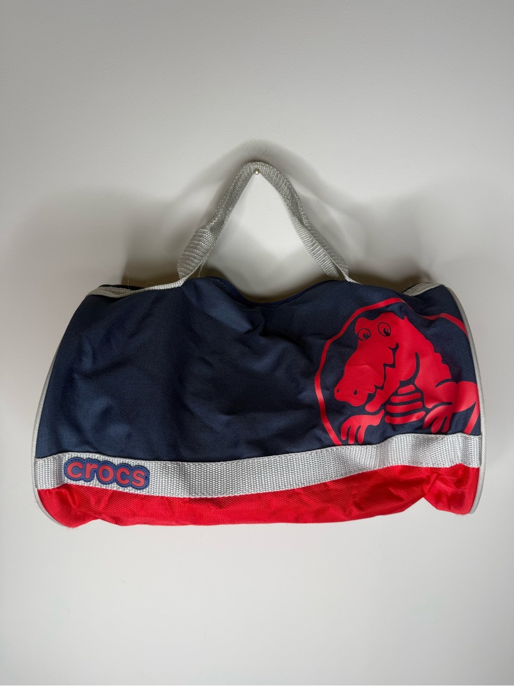 CROCS Navy and Red Duffel with Croc Logo